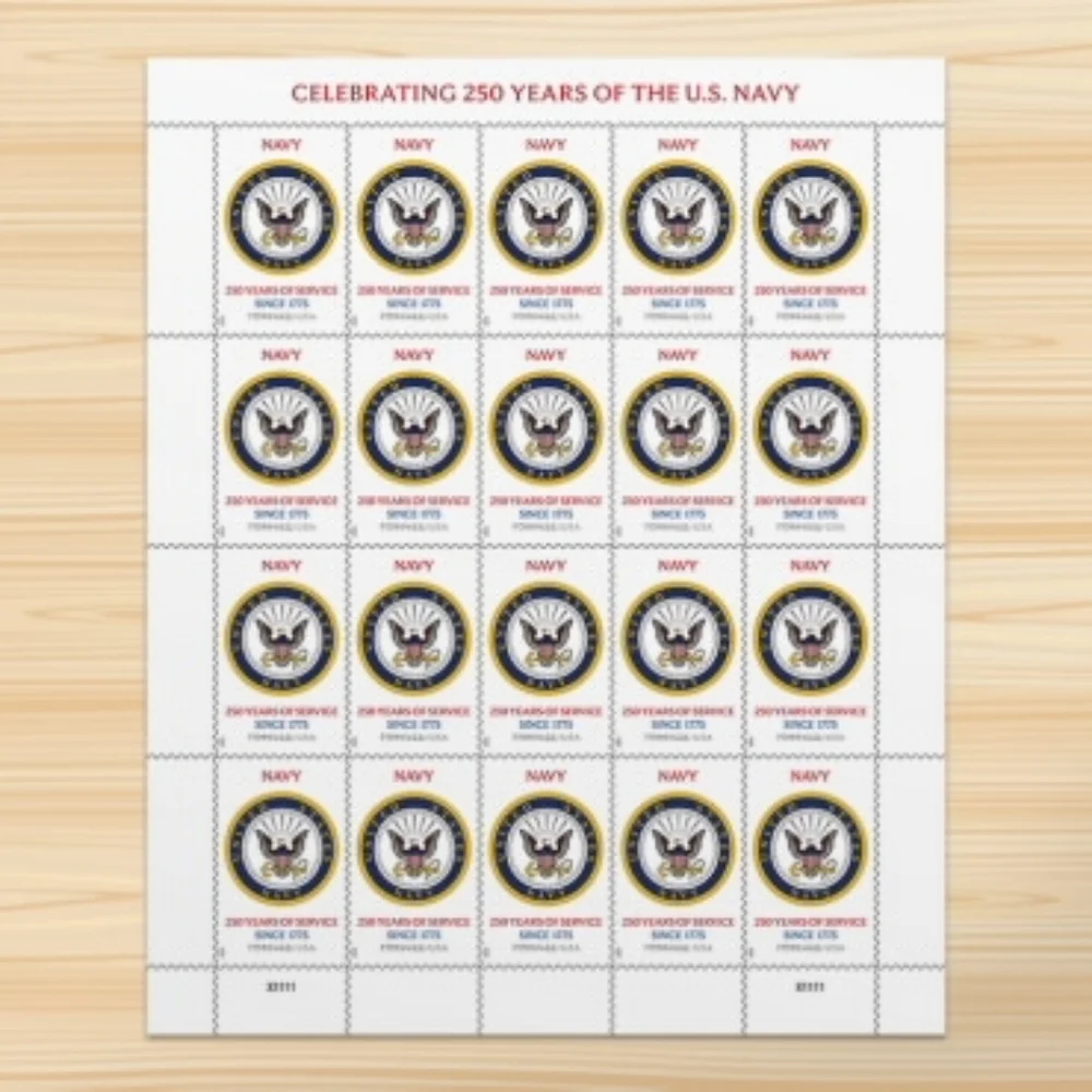 100 U.S. Navy USN 250th USPS Stamps Military Postage‎ Stamp Army Marines